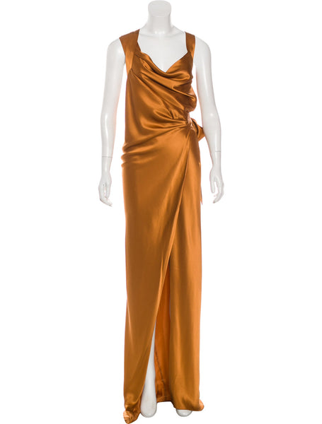 Saffron Silk Wrap Gown – EPHEMERL